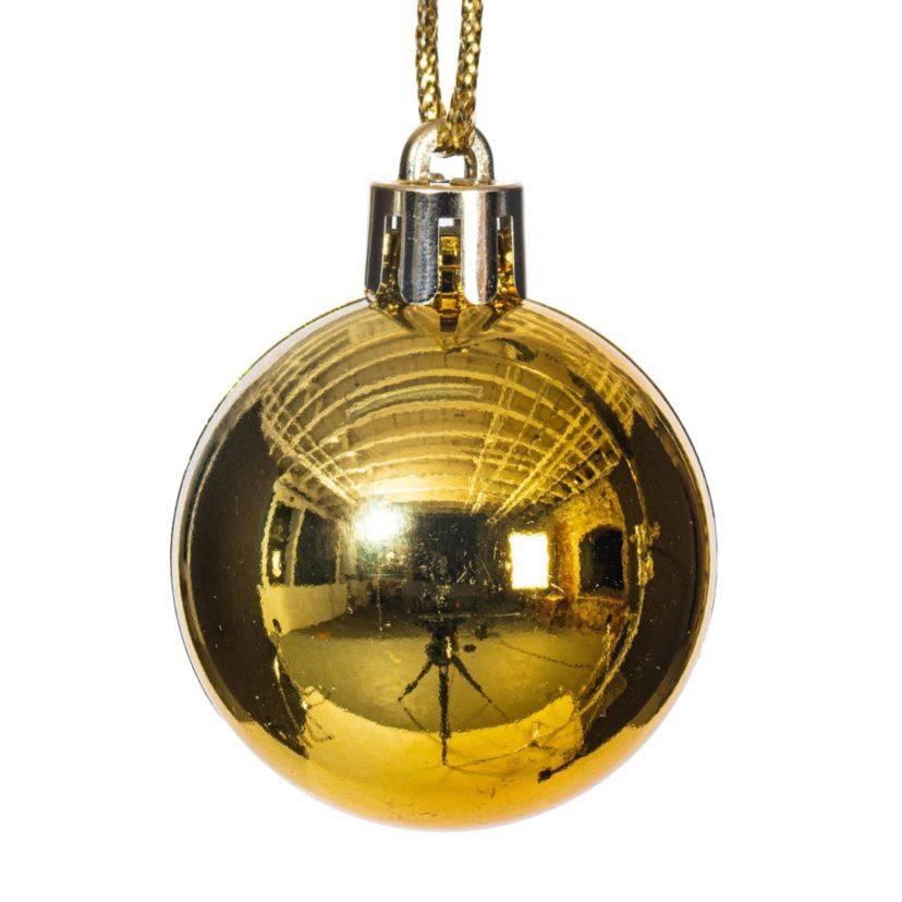 Vickerman 1.5"-2" Gold Shiny and Matte Finish Ball Ornament, 50 per Box