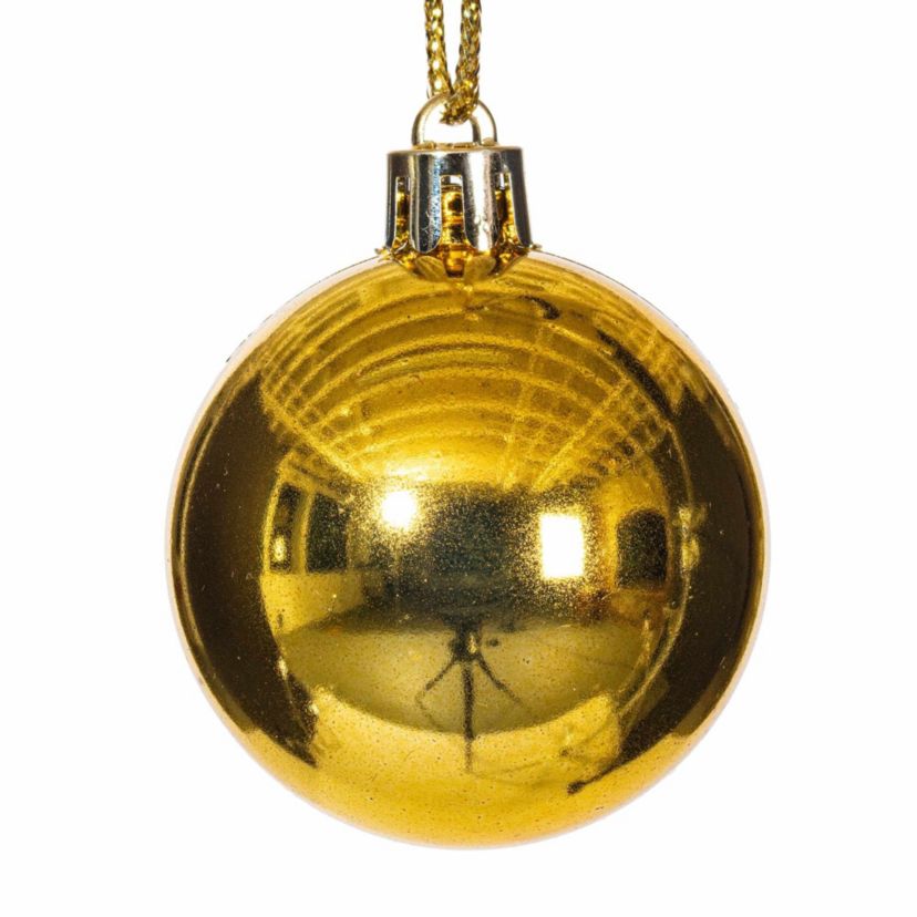 Vickerman 1.5"-2" Gold Shiny and Matte Finish Ball Ornament, 50 per Box