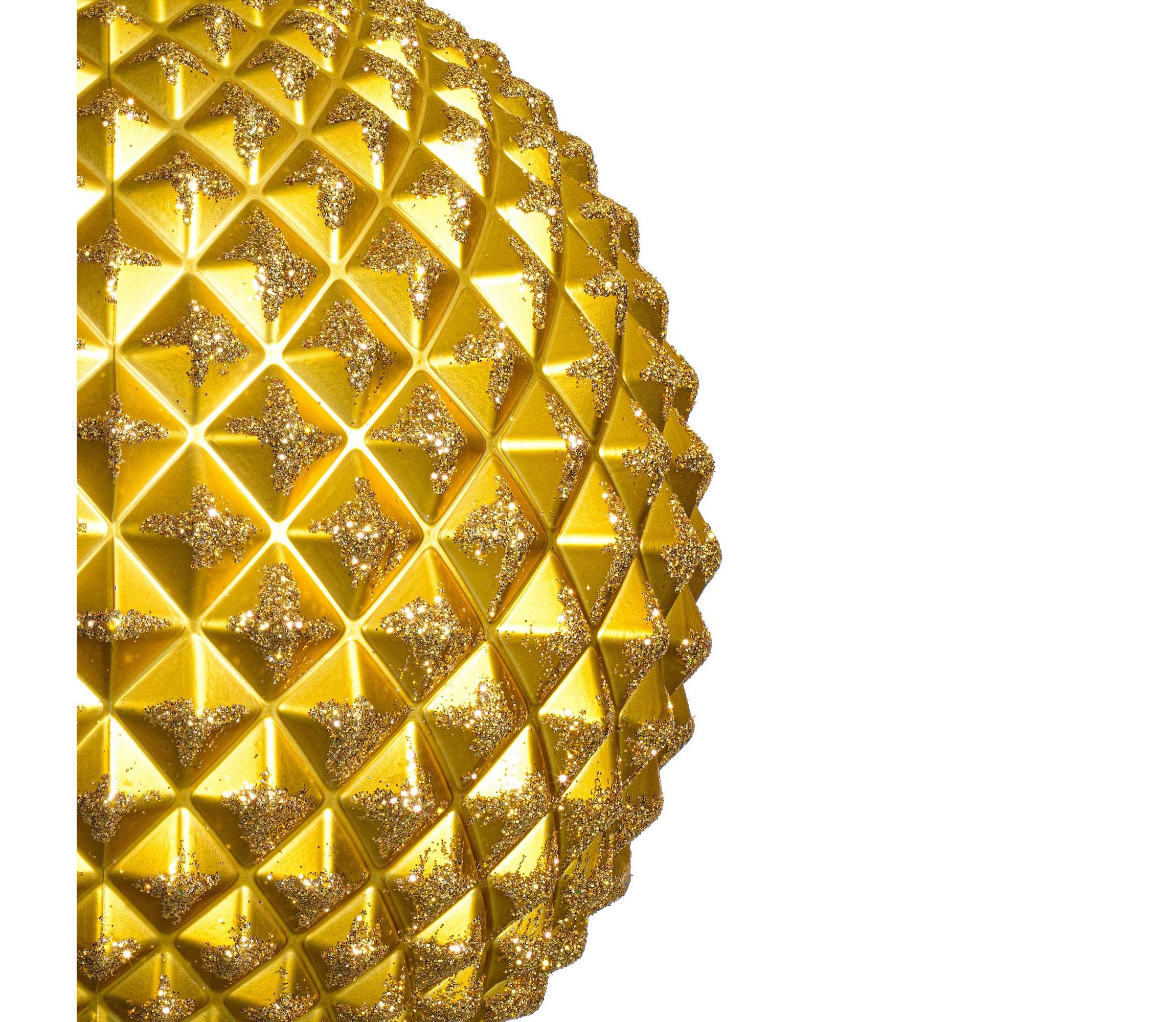 Vickerman 6" Gold Durian Glitter Ball Ornament, 4 per Bag