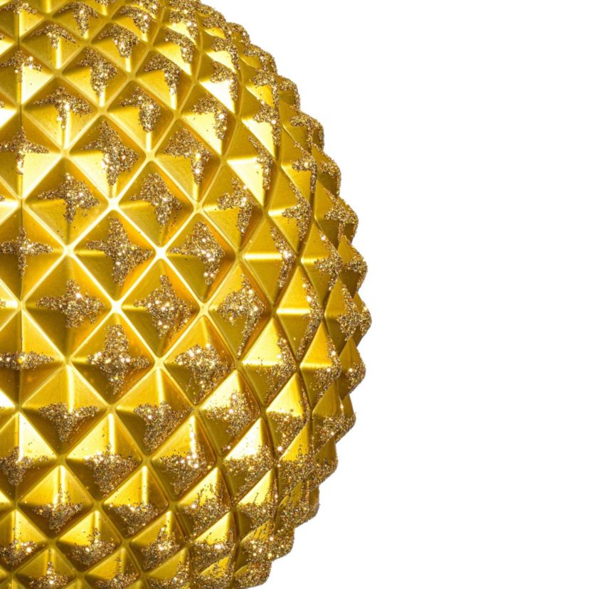 Vickerman 6" Gold Durian Glitter Ball Ornament, 4 per Bag