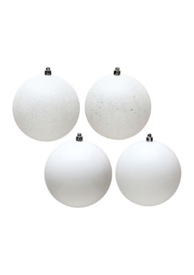 Vickerman Set of 24 Ball Ornaments, White
