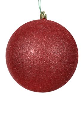 Vickerman Set of 12 Glitter Ball Ornaments, Red