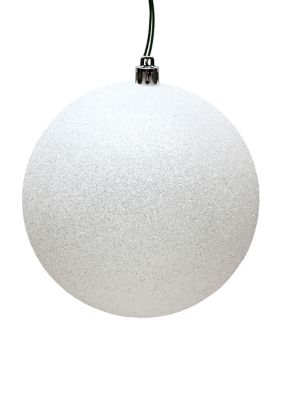 Vickerman Set of 6 Glitter Ball Ornaments, White