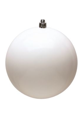 Vickerman Set of 6 Shiny Ball Ornaments, White