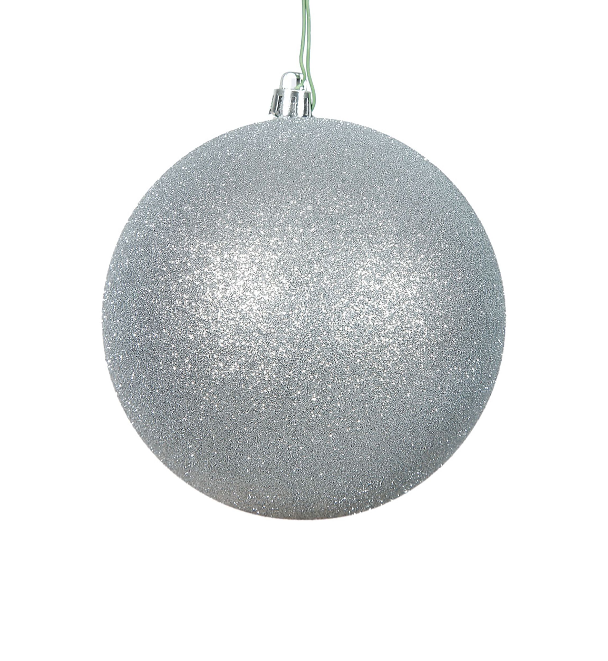 5 Inch Glitter Ball Ornaments - Set of 6 