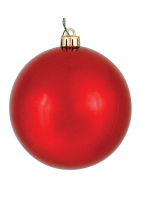 Vickerman 6'' Red Shiny Ball Christmas Ornament Set