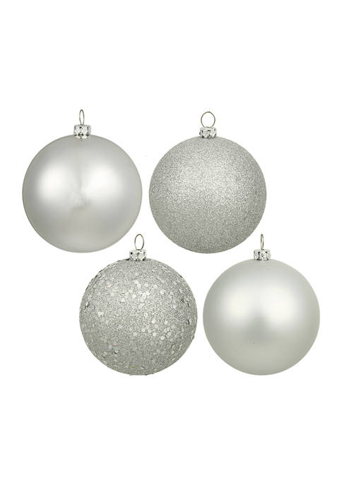 6 Inch Ball Ornaments - Set of 4 