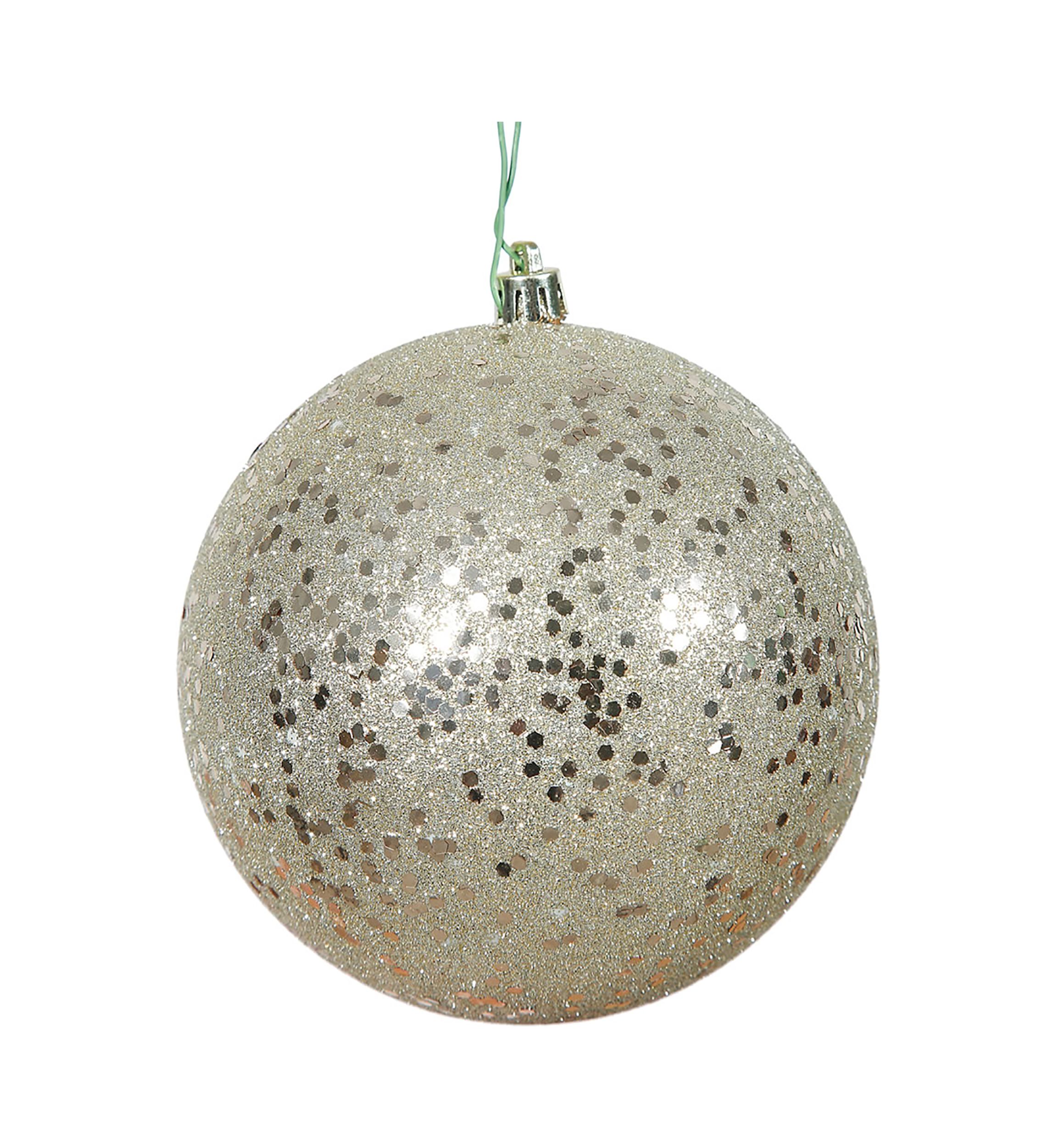 6 Inch Sequin Ball Ornaments - Set of 4 