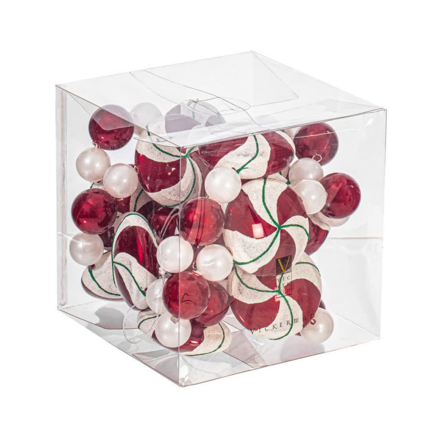 Vickerman 6 Red-White Candy Christmas Garland