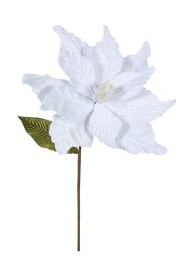 White Poinsettia Christmas Flower - Set of 6