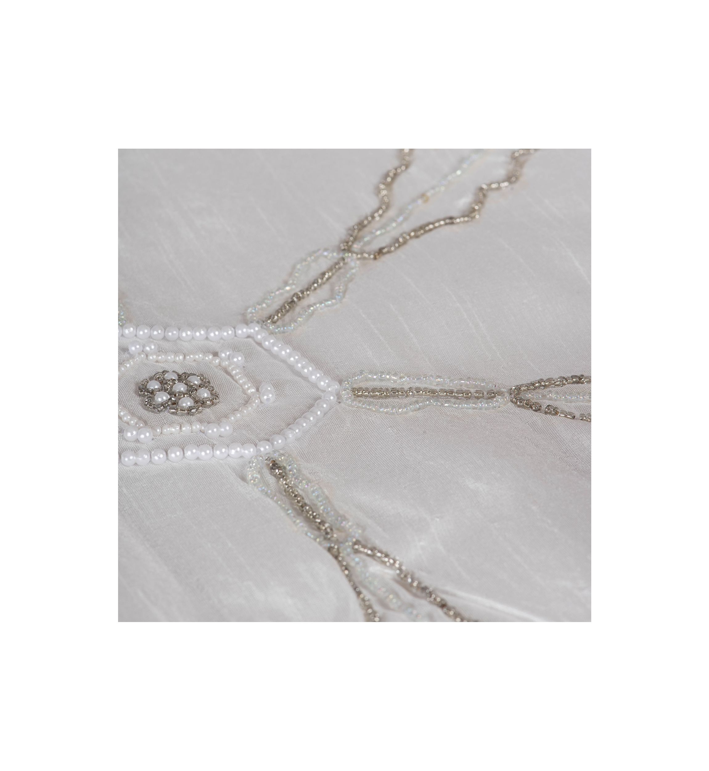 Decorative 18 in x 18 in Beaded Snowflakes Pillow
