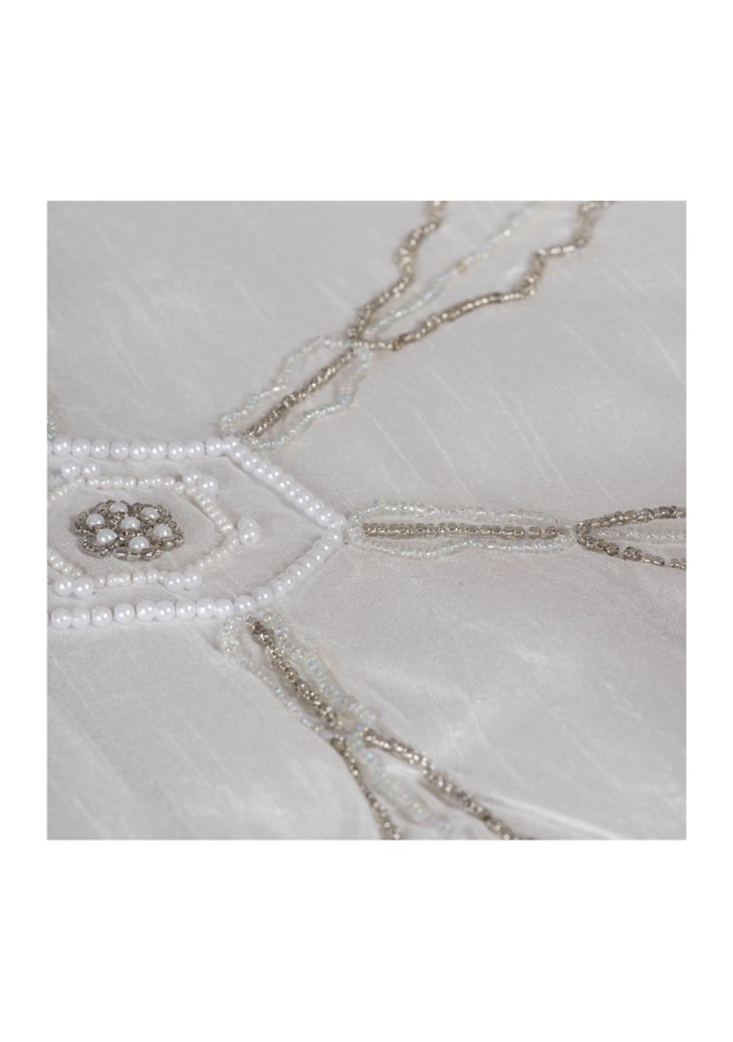 Decorative 18 in x 18 in Beaded Snowflakes Pillow