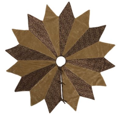 Vickerman Decorative 60" Brocade Brilliance Christmas Tree Skirt, Gold, 60 in