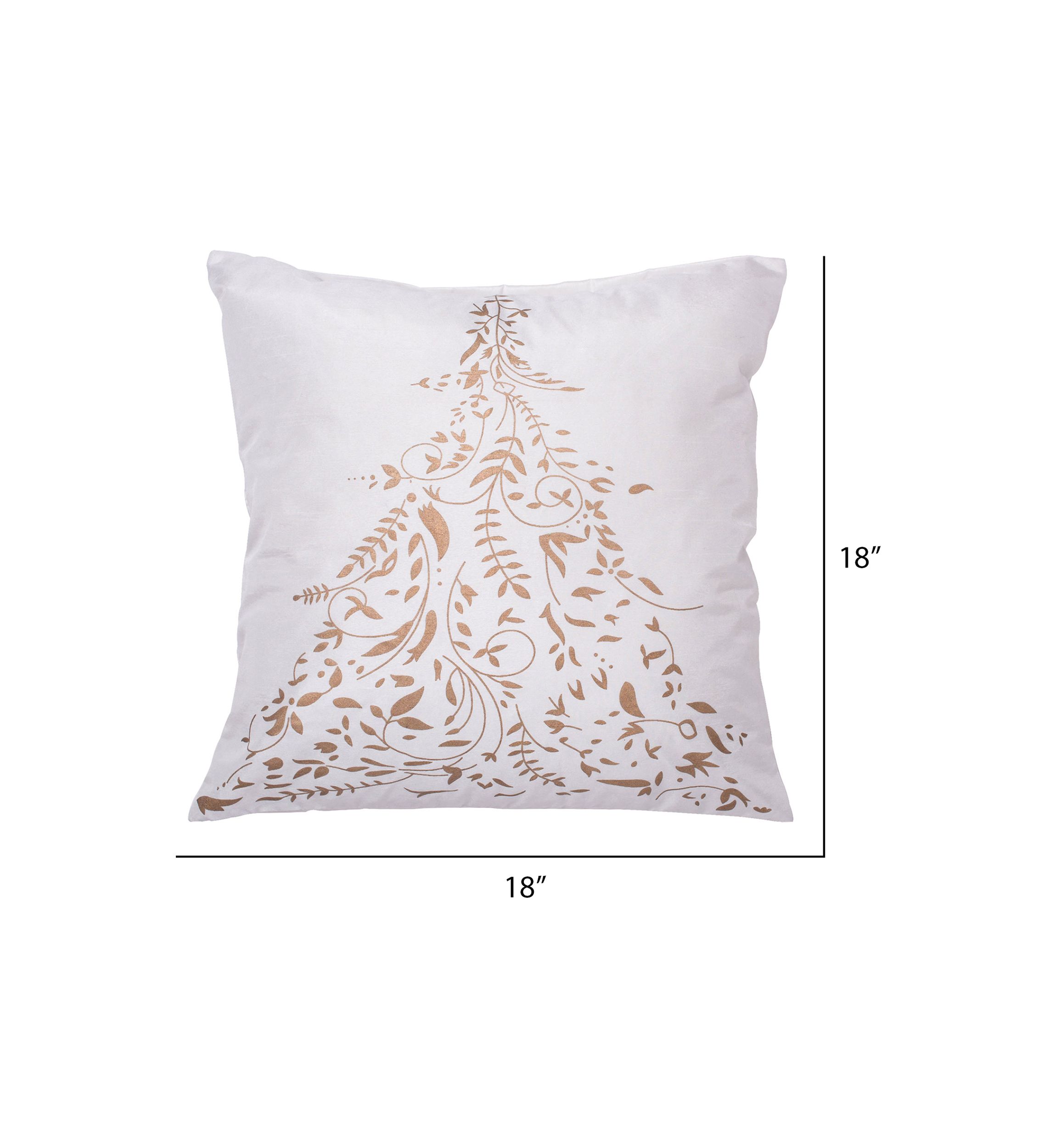 Decorative 18 in x 18 in Gold Stamped Tree Pillow