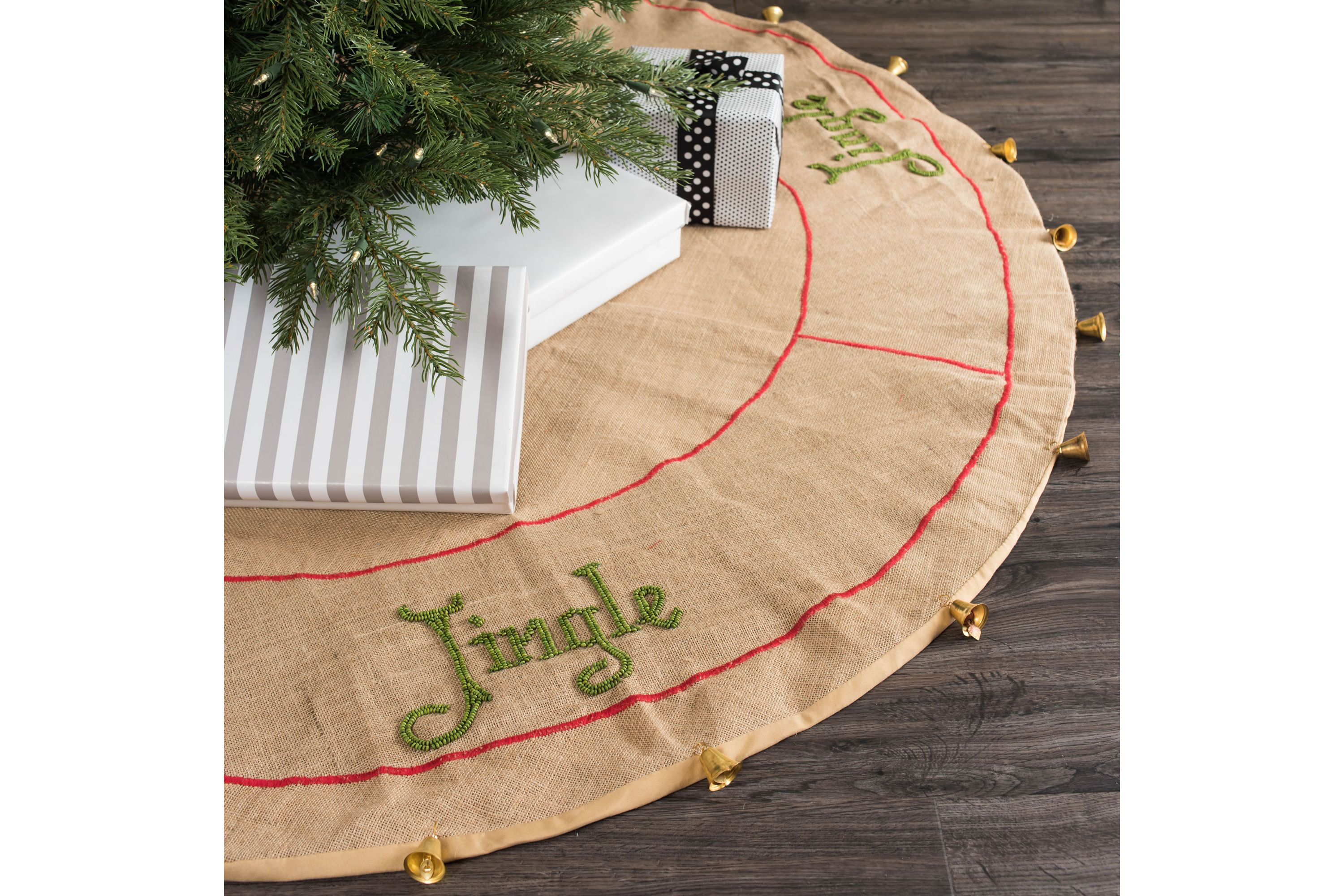 Vickerman Decorative 60" Burlap Jingle Collection Christmas Tree Skirt