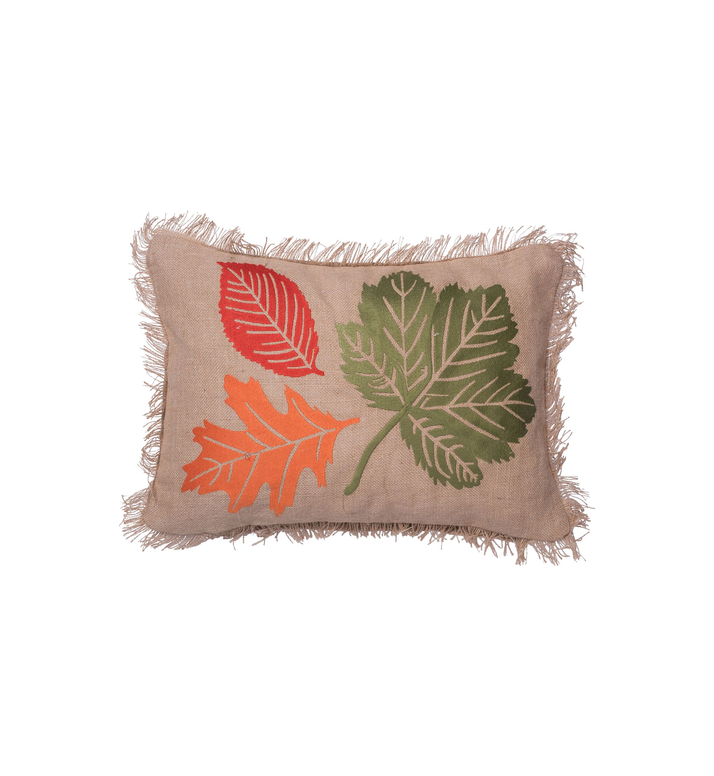 Decorative 18 in x 18 in Harvest Leaves Pillow