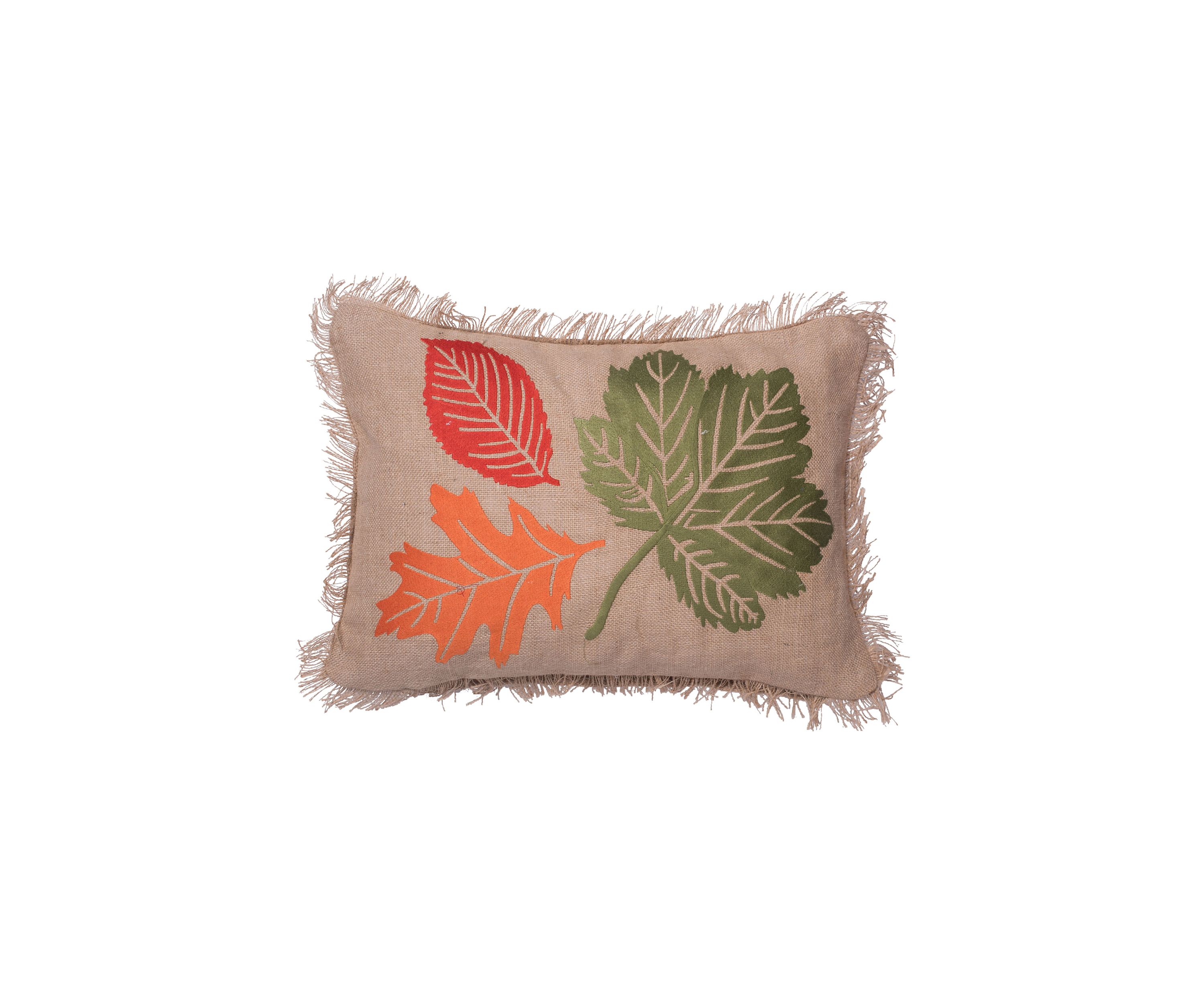 Decorative 18 in x 18 in Harvest Leaves Pillow