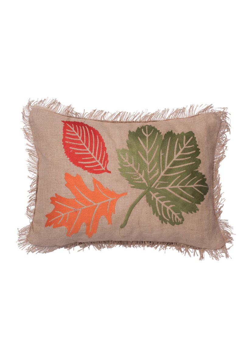 Decorative 18 in x 18 in Harvest Leaves Pillow