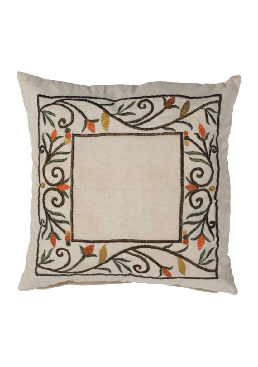 Decorative 18 in x 18 in Harvest Border Pillow