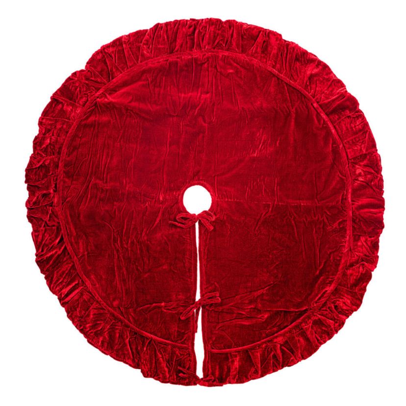 Vickerman 60" Plush Red Velvet Christmas Tree Skirt