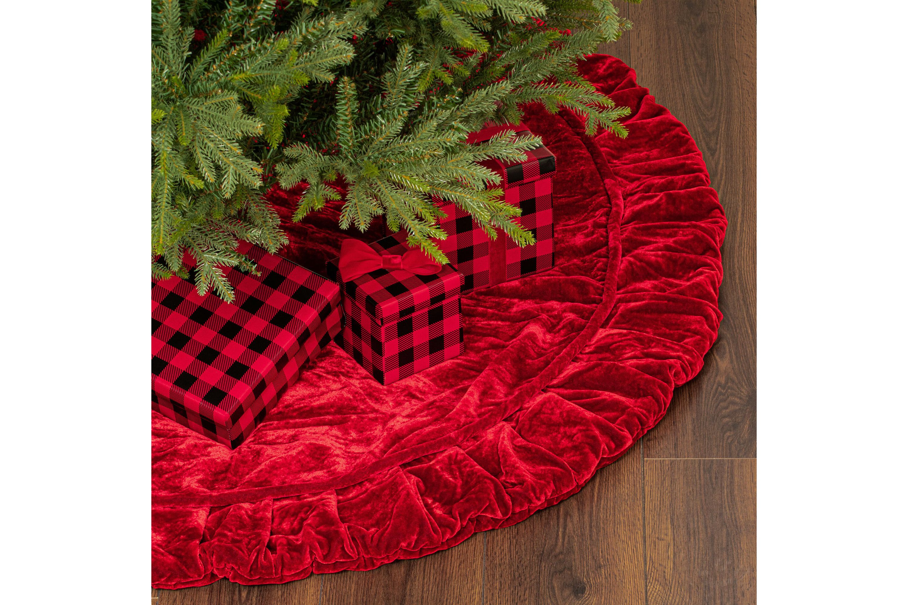 Vickerman 60" Plush Red Velvet Christmas Tree Skirt