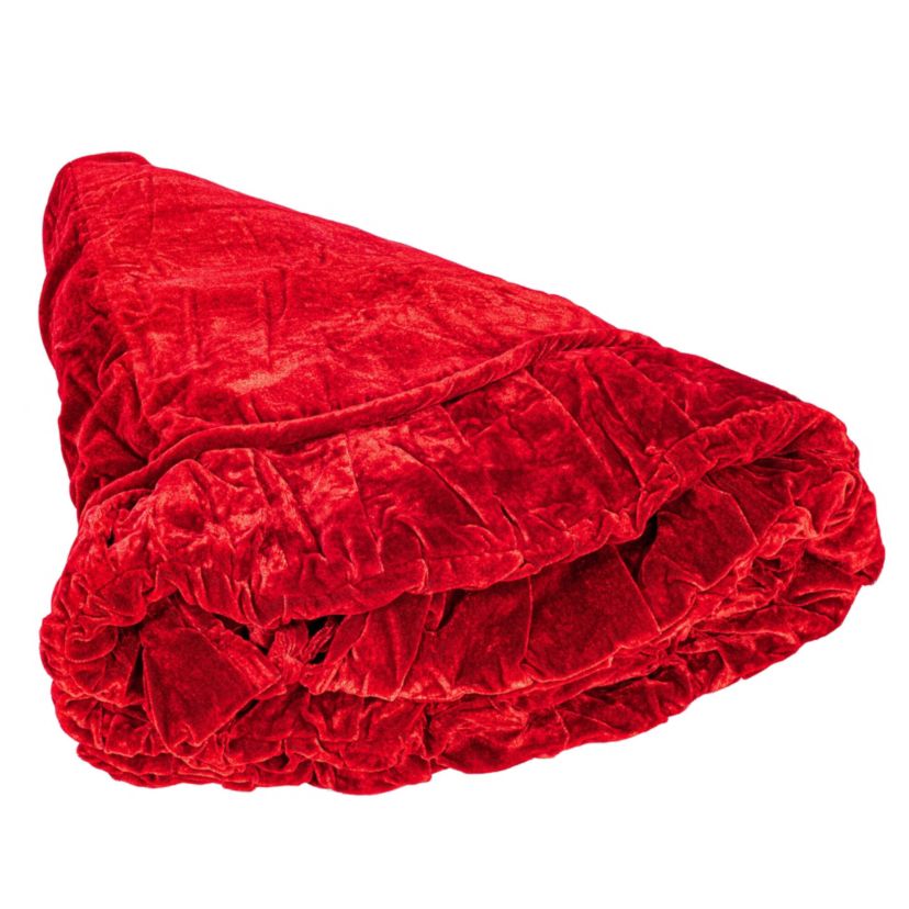 Vickerman 60" Plush Red Velvet Christmas Tree Skirt