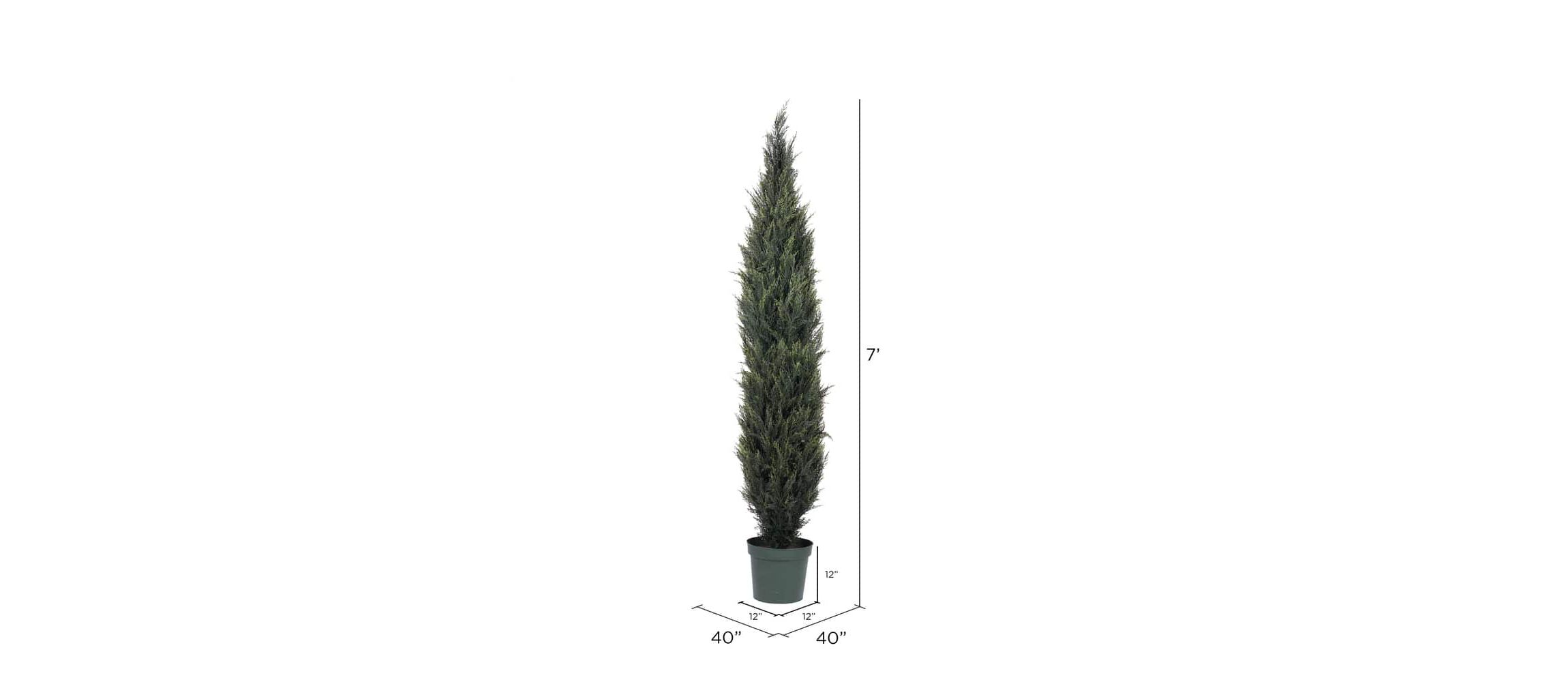 Vickerman 7 Artificial UV Resistant Pond Cypress Tree in Two Tone Green Pot.