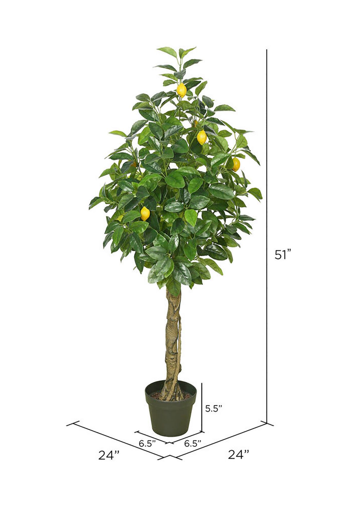 Vickerman 51" Artificial Green and Yellow Real Touch Lemon Tree.