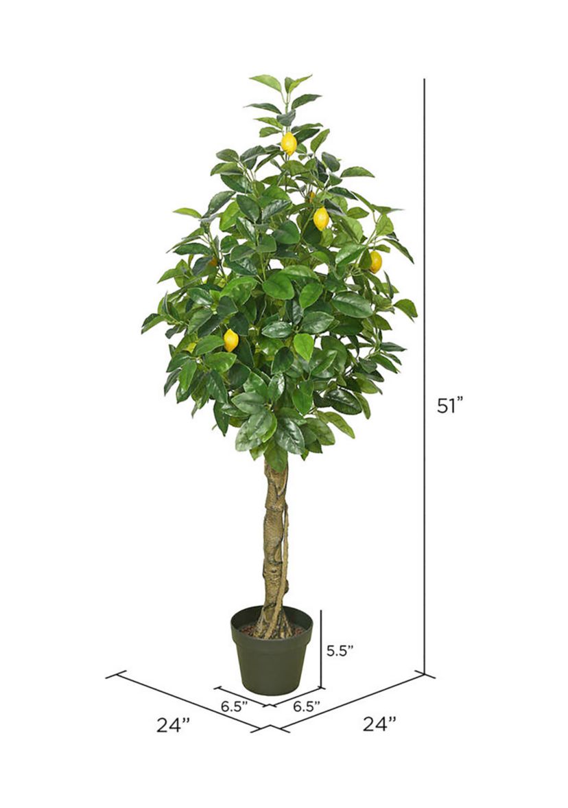 Vickerman 51" Artificial Green and Yellow Real Touch Lemon Tree.