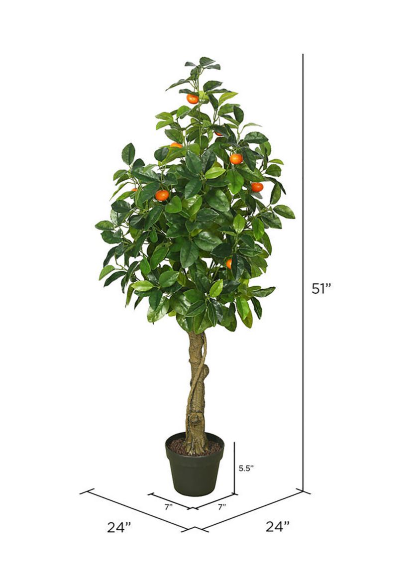 Vickerman 51" Artificial Green and Orange Real Touch Orange Tree.