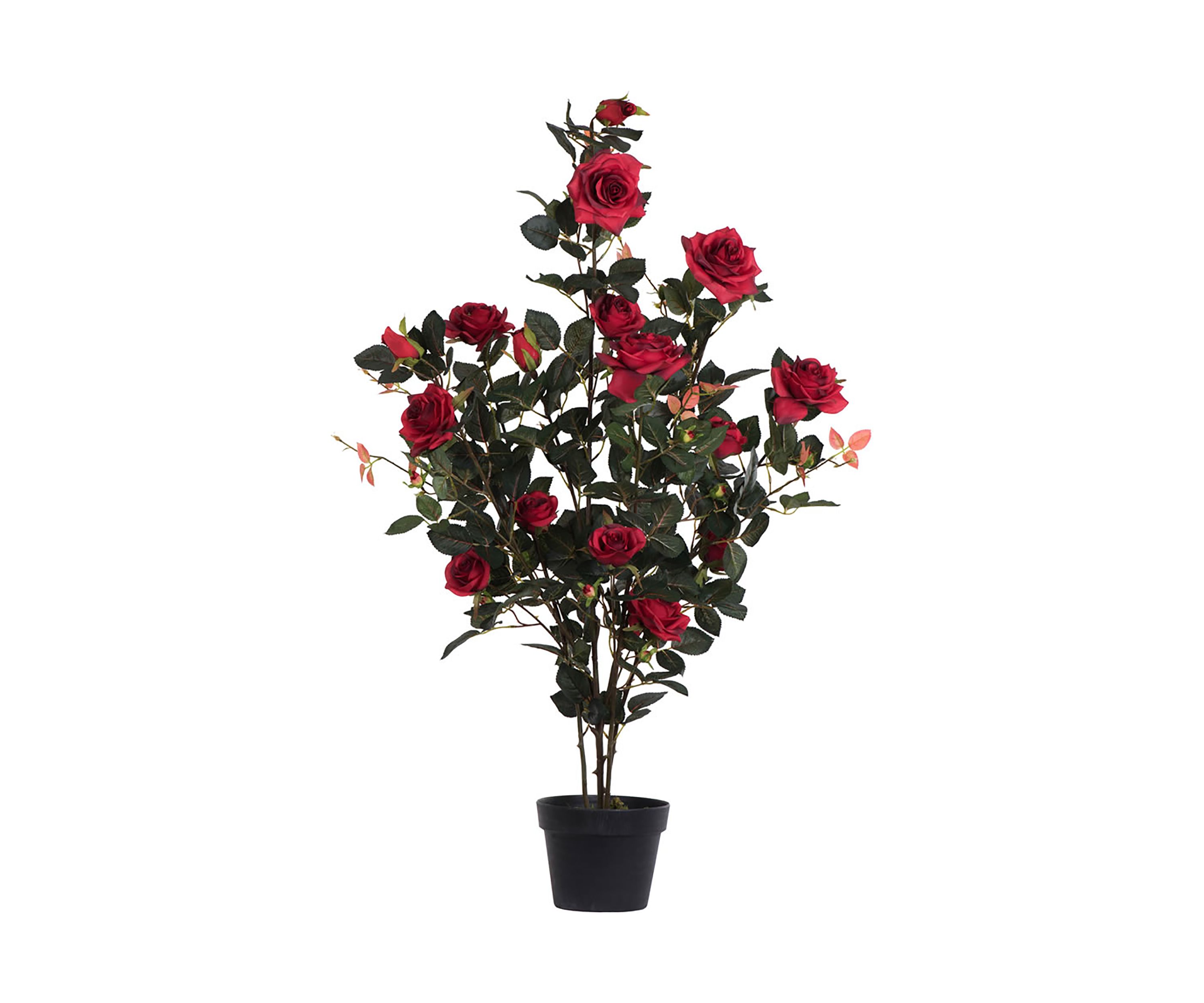 Vickerman 45" Artificial Red Rose Plant in Pot.