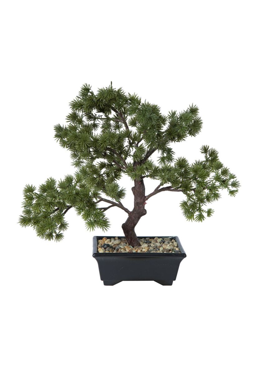 Vickerman 12" Artificial Potted Pine Bonsai Tree.