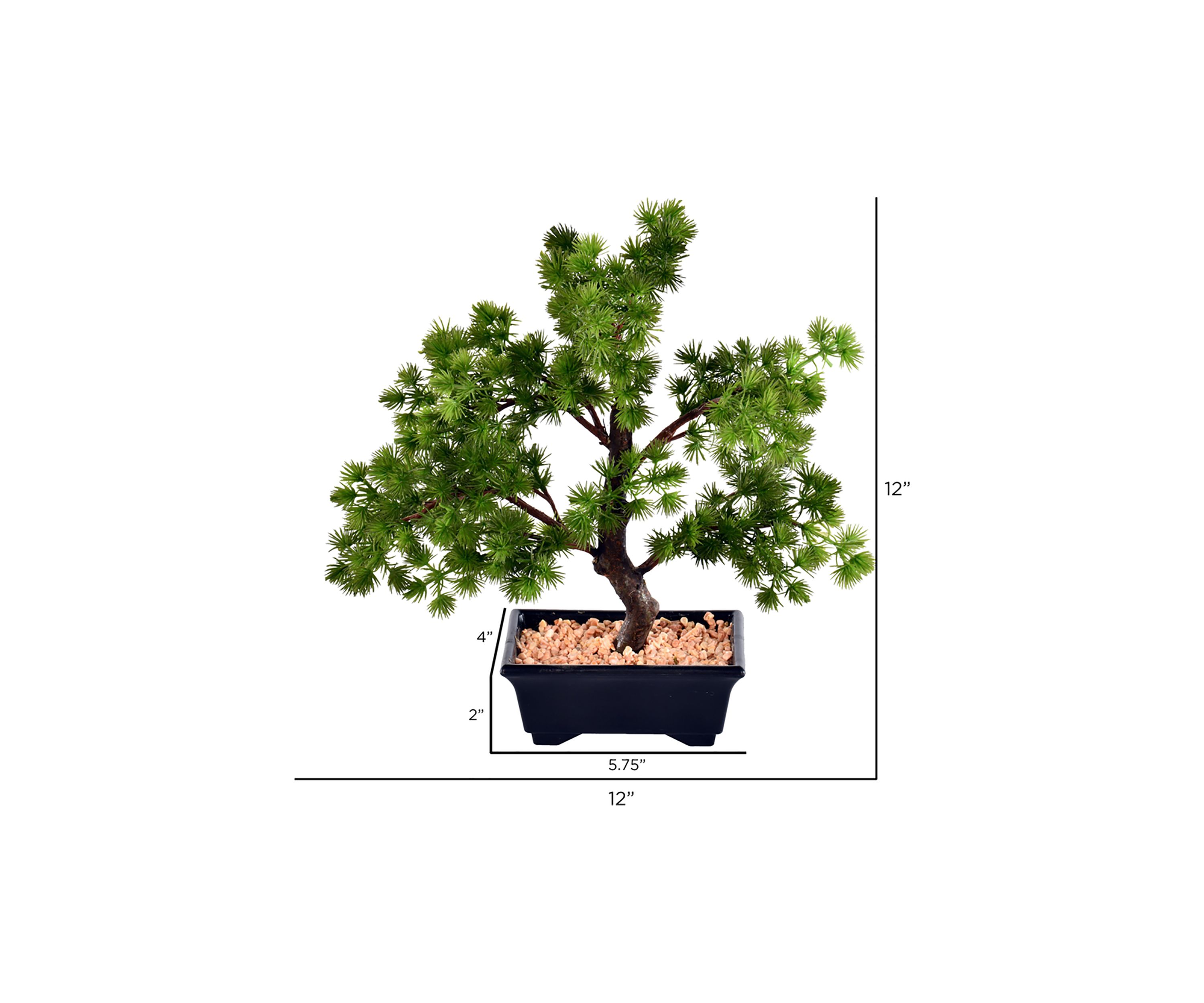 Vickerman 12" Artificial Potted Pine Bonsai Tree.