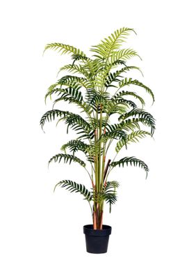 Vickerman 59" Artificial Potted Fern Palm Real Touch Leaves.