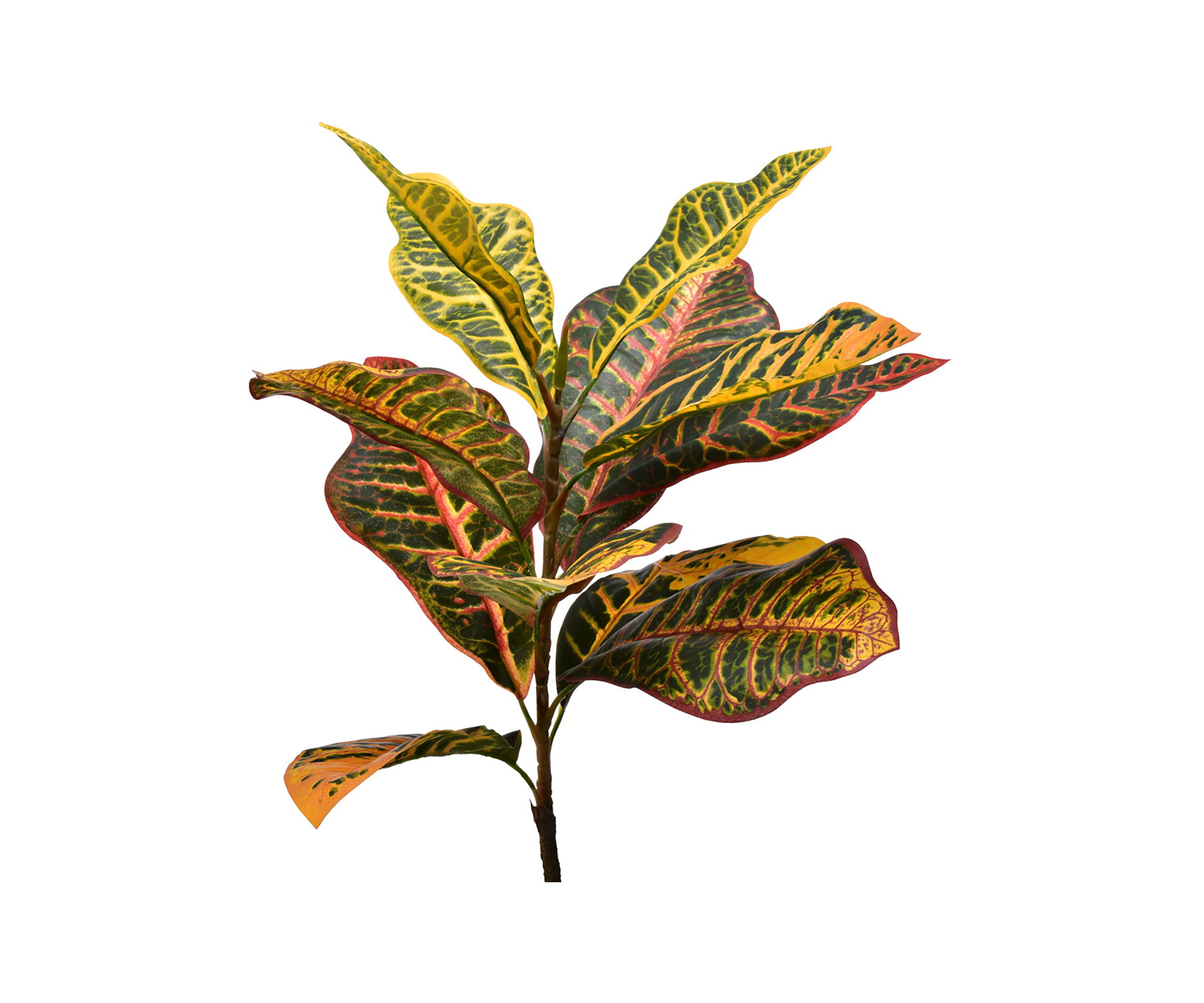 Vickerman 6 Potted Artificial Green and Orange Croton Tree.