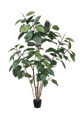 Vickerman 5' Potted Artificial Green Rubber Tree