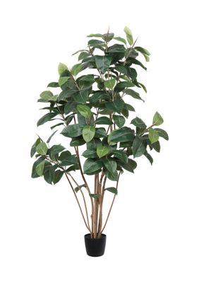 Vickerman 6' Potted Artificial Green Rubber Tree