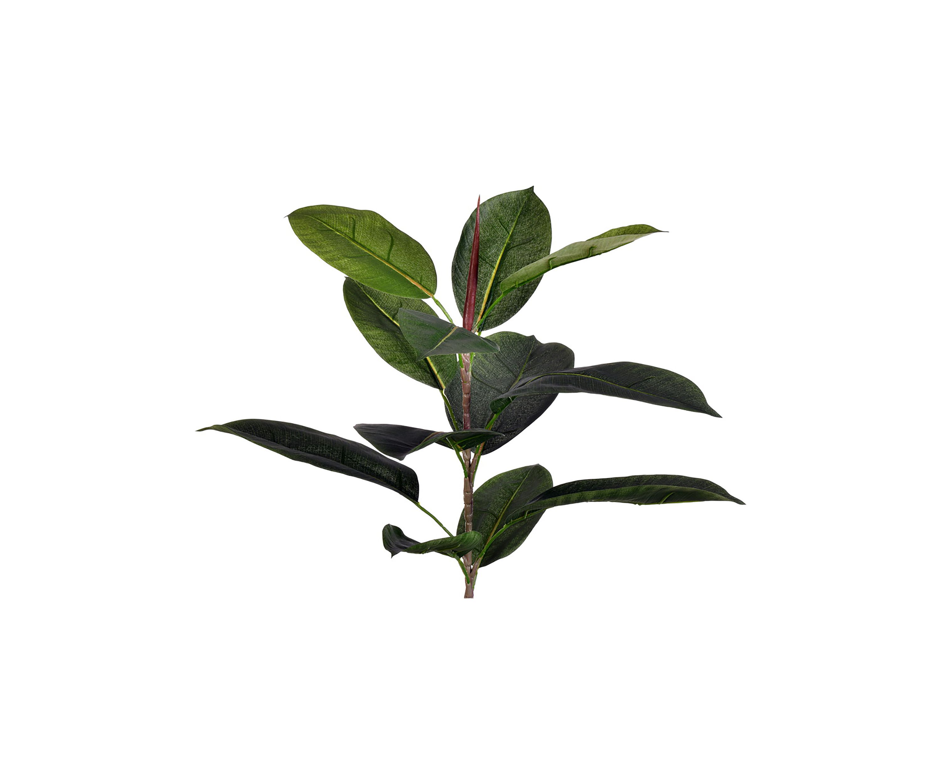 Vickerman 7 Potted Artificial Green Rubber Tree.