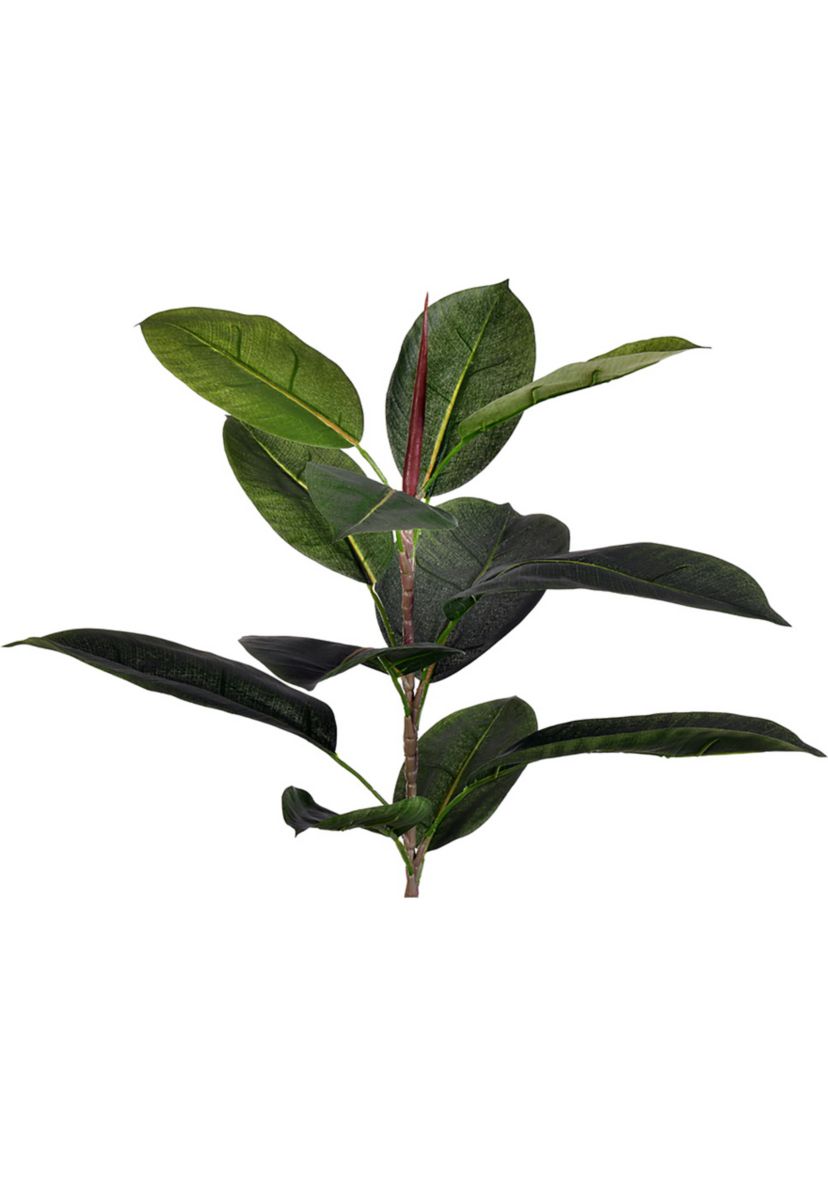 Vickerman 7 Potted Artificial Green Rubber Tree.