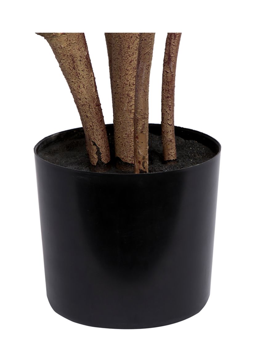 Vickerman 7 Potted Artificial Green Rubber Tree.