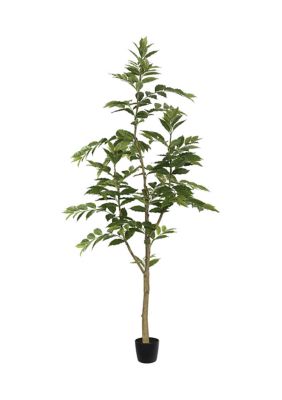 Vickerman 7' Potted Artificial Green Nandina Tree