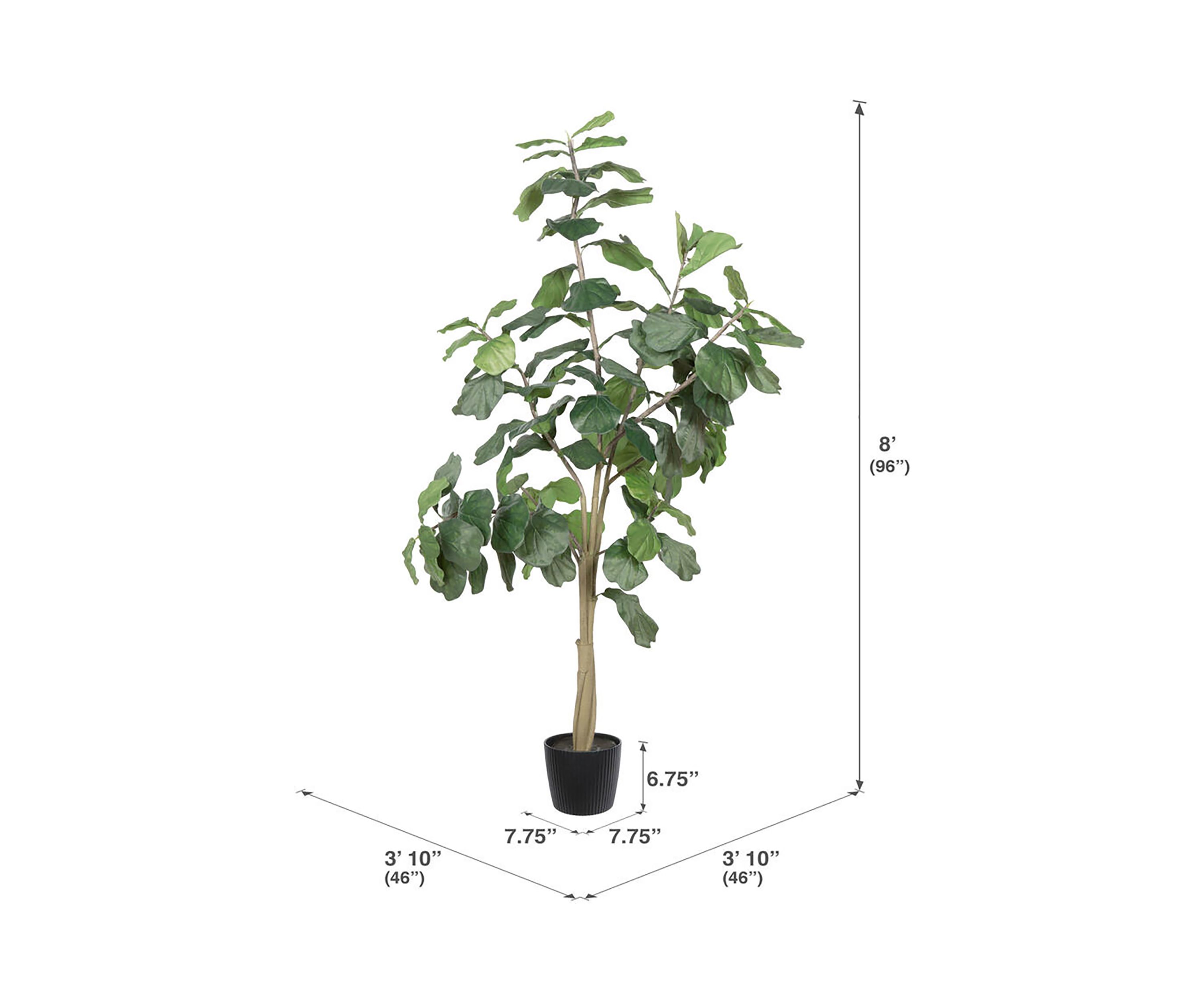 Vickerman 8 Artificial Potted Fiddle Tree.