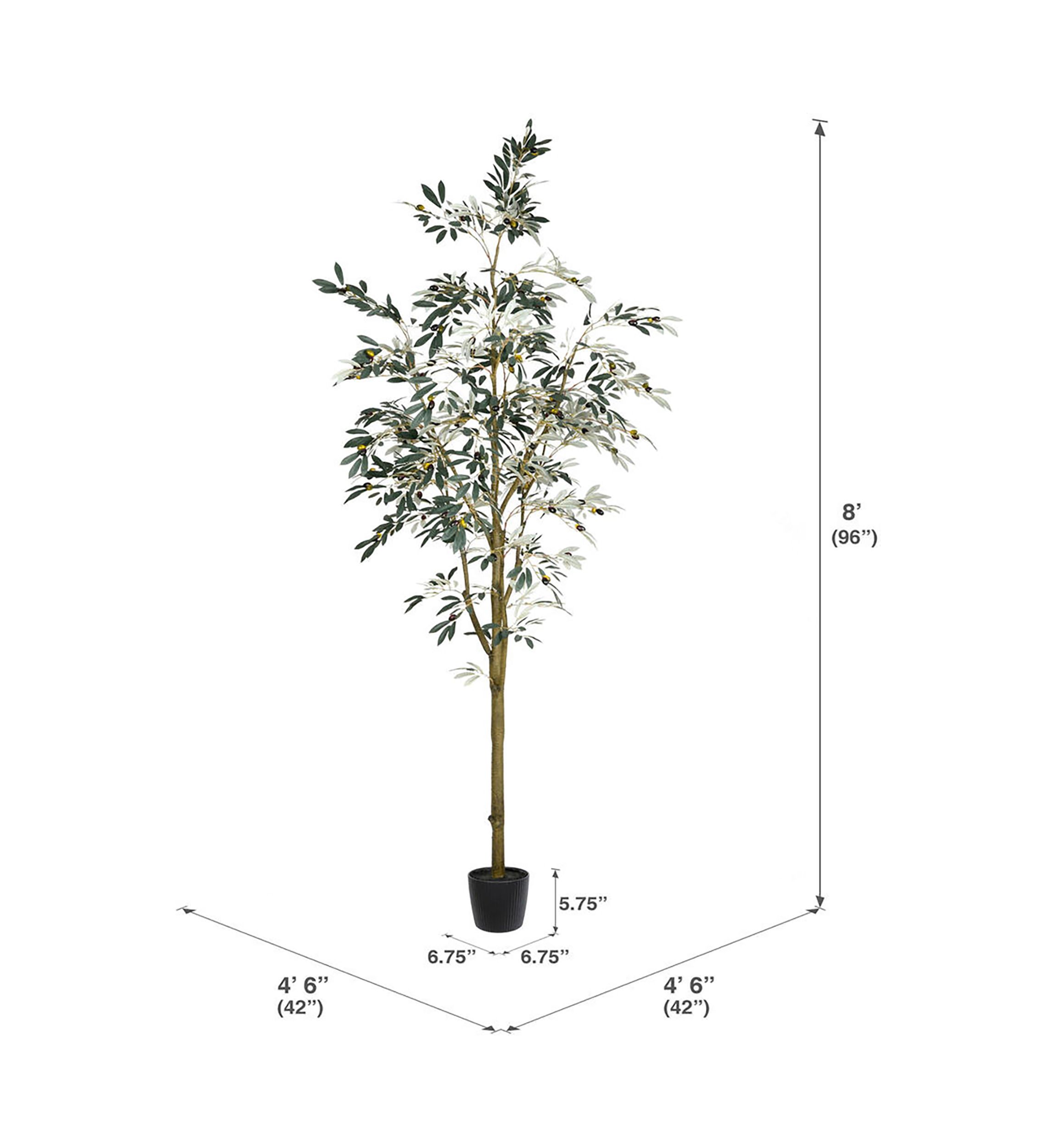 Vickerman 8 Artificial Potted Olive Tree.