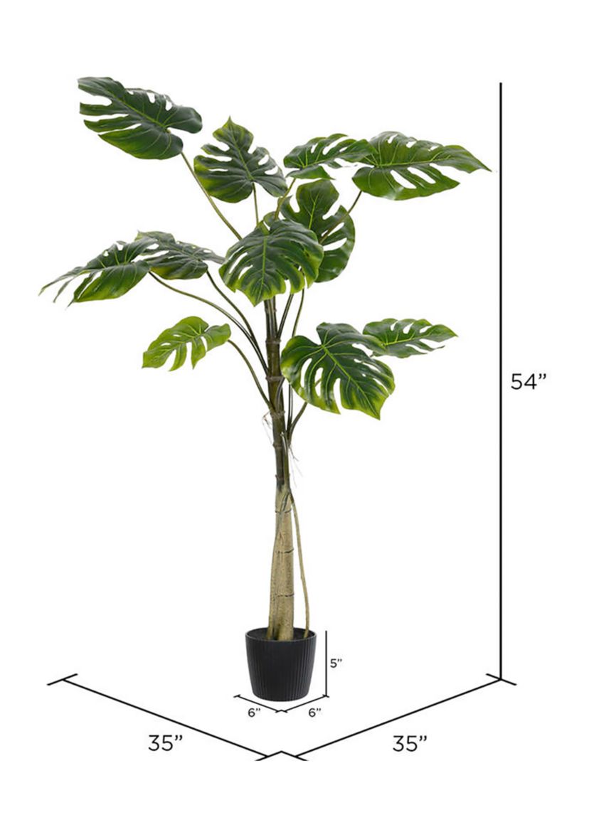 Vickerman 54" Artificial Potted Grand Split Philodendron Tree.