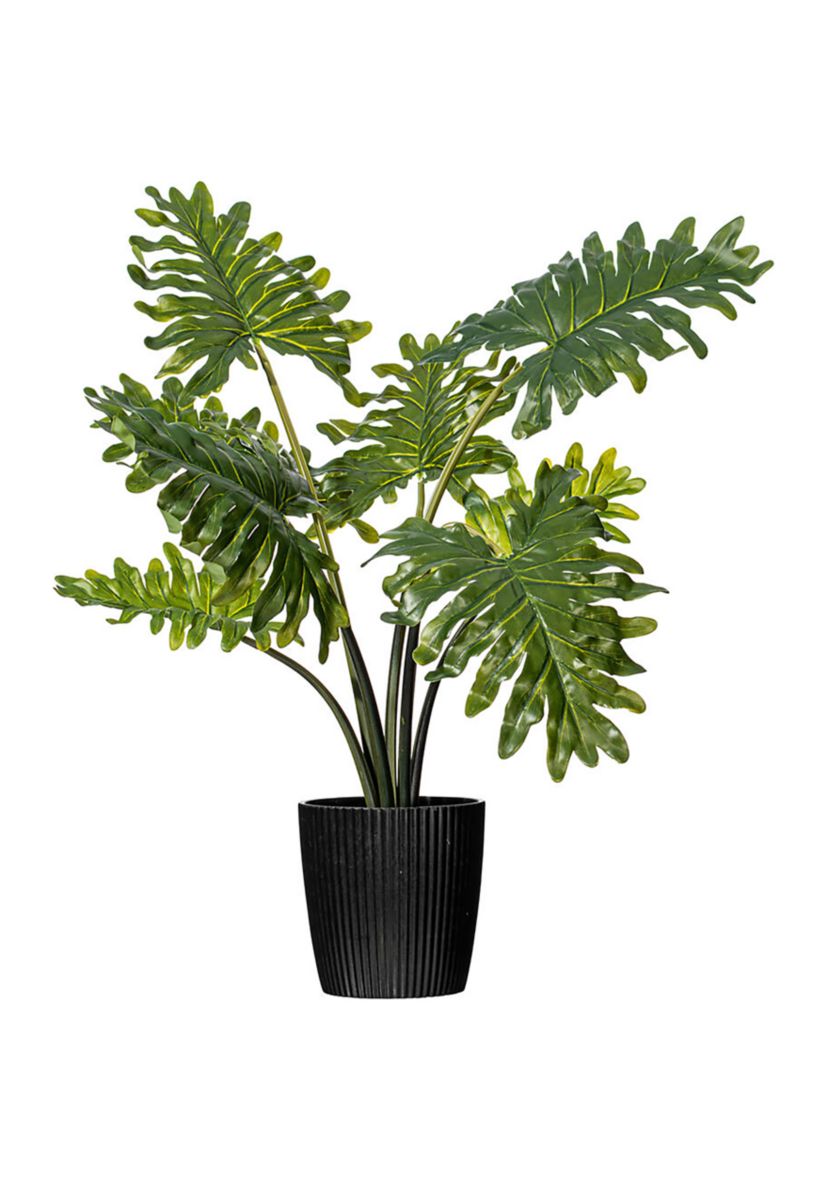 Vickerman 25" Artificial Potted Grand Philodendron Bush.