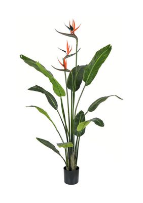 Vickerman Artificial Potted Bird of Paradise Palm Tree