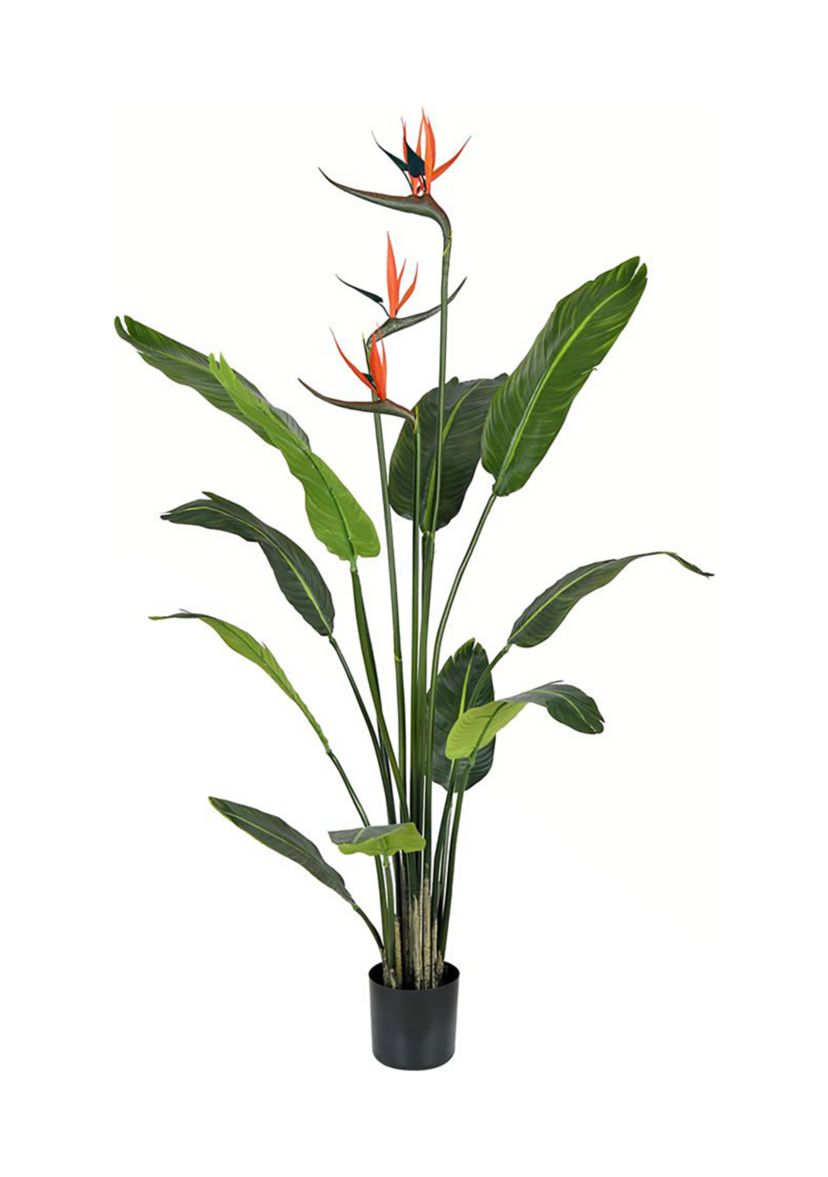Artificial Potted Bird of Paradise Palm Tree.