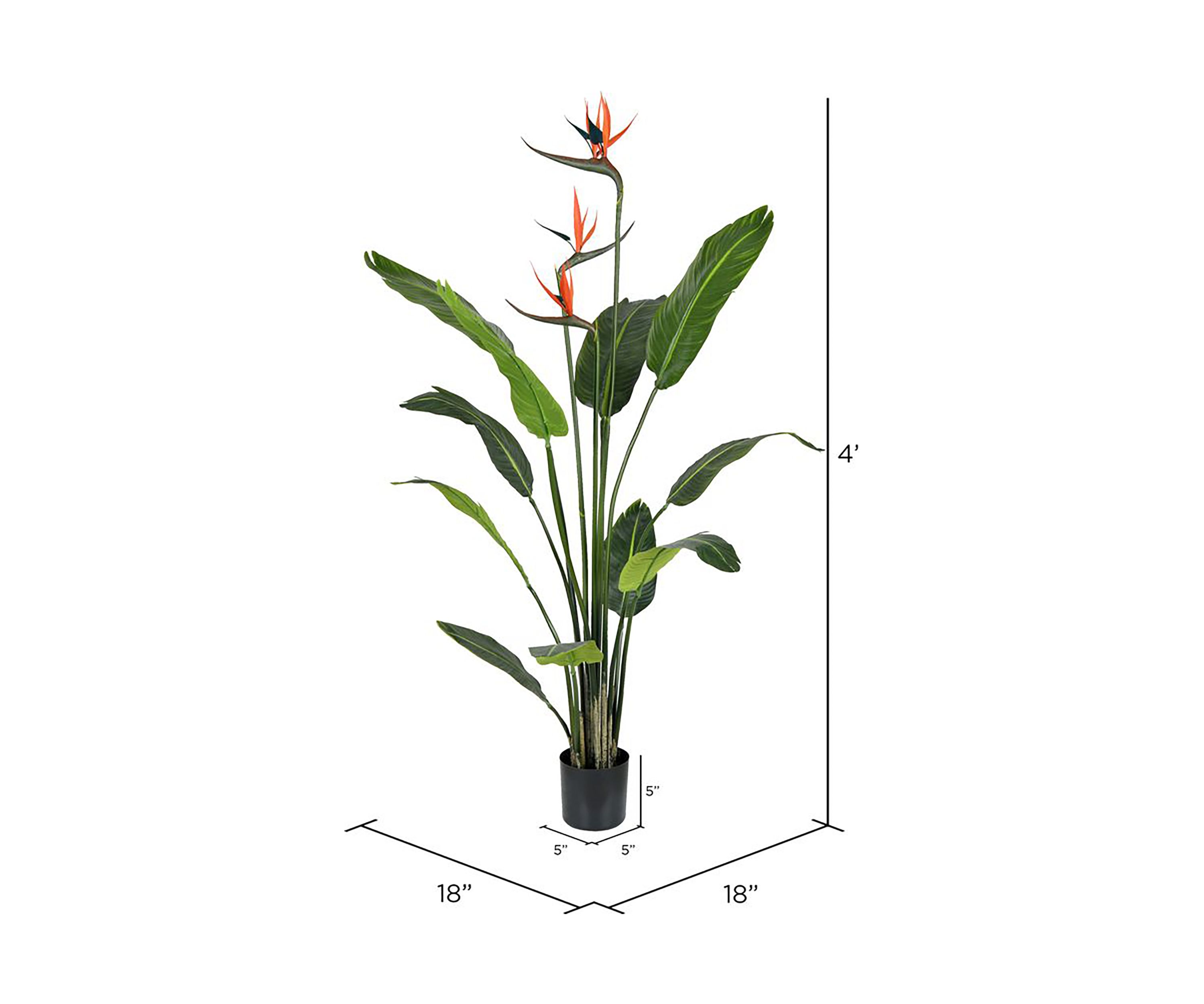 Artificial Potted Bird of Paradise Palm Tree.