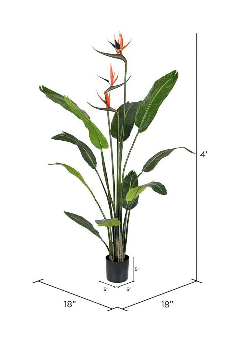 Artificial Potted Bird of Paradise Palm Tree.