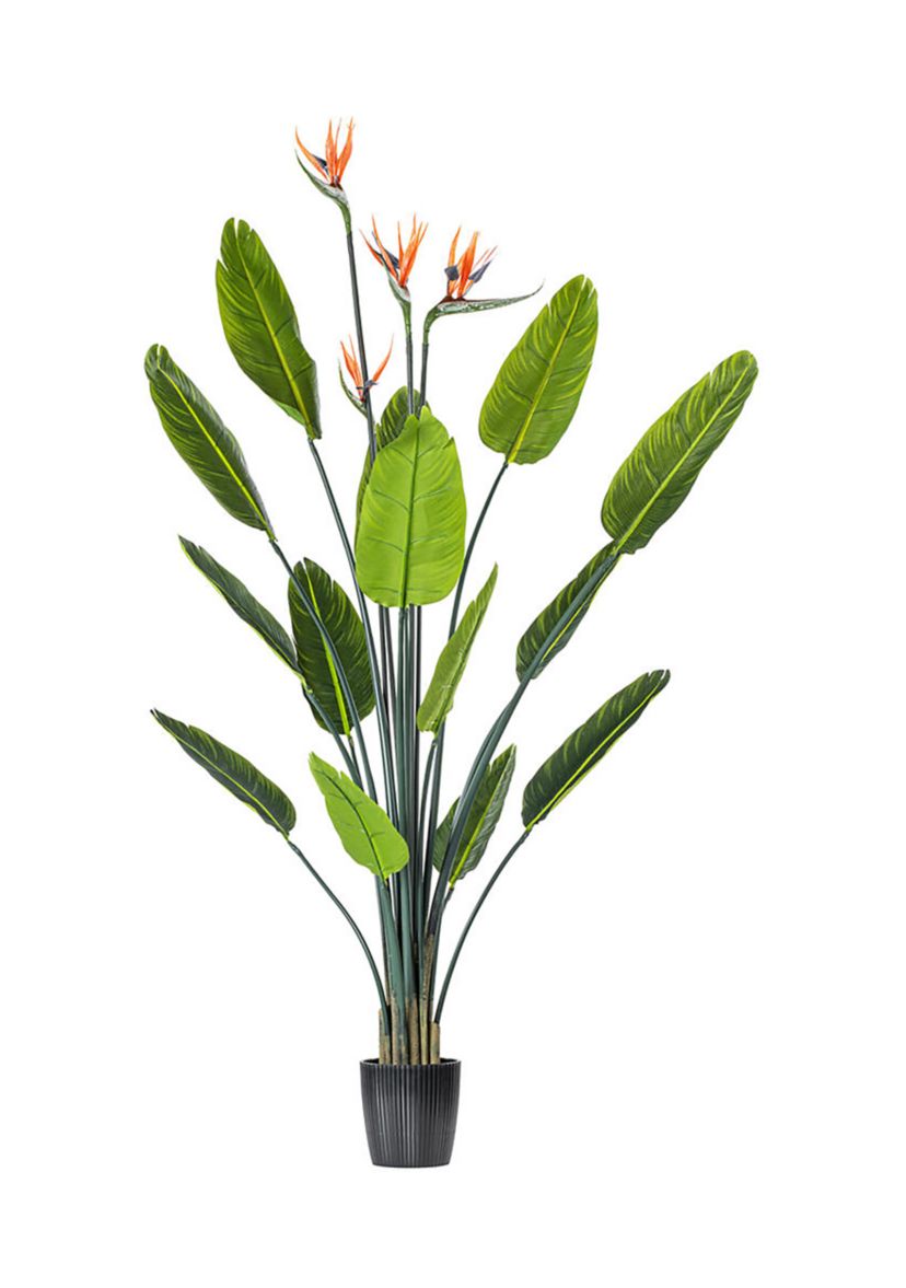 Vickerman 5 Artificial Potted Bird of Paradise Palm Tree.